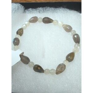 Moonstone And Labradorite Stretch Bracelet